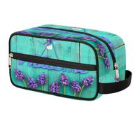Trousse de maquillage en bois avec panneau de bienvenue pour femmes, hommes, enfants, filles, garçons, trousse de toilette, trousse de toilette de voyage, organisateur de cosmétiques, trousse de