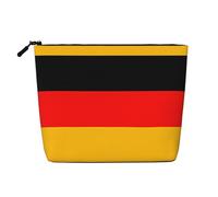 Trousse de maquillage en chanvre avec drapeau de l'Allemagne, mignonne et légère pour femme, 100 % polyester, imperméable, grande capacité, parfaite pour les voyages et un usage quotidien