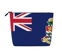 Trousse de maquillage en chanvre avec drapeau des îles Caïmans - Grande capacité - Organiseur de voyage pour voyage d'affaires et usage quotidien