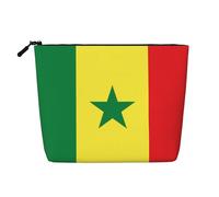 Trousse de maquillage en chanvre avec drapeau du Sénégal - Grande capacité - Organiseur de voyage pour voyage d'affaires et usage quotidien