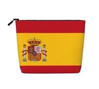 Trousse de maquillage en chanvre avec drapeau espagnol - Grande capacité - Organiseur de voyage pour voyage d'affaires et usage quotidien