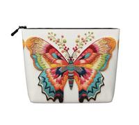 Trousse de maquillage en chanvre avec imprimé coq sur bois dans les terres agricoles, trousse de toilette de voyage pour femme, rangement quotidien, voyages d'affaires, et plus encore, Broderie