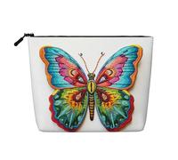 Trousse de maquillage en chanvre avec imprimé coq sur bois dans les terres agricoles, trousse de toilette de voyage pour femme, rangement quotidien, voyages d'affaires, et plus encore, Broderie