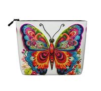 Trousse de maquillage en chanvre avec imprimé coq sur bois dans les terres agricoles, trousse de toilette de voyage pour femme, rangement quotidien, voyages d'affaires, et plus encore, Broderie