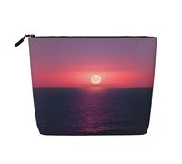 Trousse de maquillage en chanvre avec imprimé floral lapin de Pâques - Trousse de toilette de voyage pour femme, rangement quotidien, voyages d'affaires, et plus encore, Bright Moon At Sea Hippie