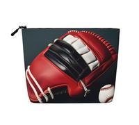 Trousse de maquillage en chanvre avec imprimé fusées de dessin animé - Trousse de toilette de voyage pour femme, rangement quotidien, voyages d'affaires, et plus encore, Baseball et gant, Taille
