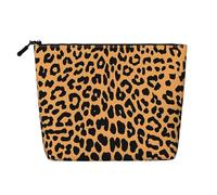 Trousse de maquillage en chanvre avec imprimé léopard et tigre orange - Organiseur de toilette de voyage, rangement quotidien, voyage d'affaires essentiel, imprimé léopard, Taille unique