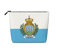Trousse de maquillage en chanvre avec motif drapeau de Saint-Marin - Pour un usage quotidien ou un voyage