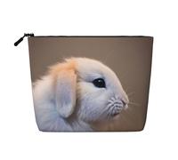Trousse de maquillage en chanvre avec motif ornemental et fleurs - Trousse de toilette de voyage pour femme, rangement quotidien, voyages d'affaires, et plus encore, Lapin qui pleure, Taille unique