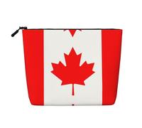 Trousse de maquillage en chanvre imprimé drapeau finlandais - Organisateur de toilette de voyage, rangement quotidien, voyage d'affaires essentiel, Drapeau du Canada., Taille unique