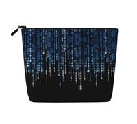 Trousse de maquillage en chanvre imprimé Monkey Music - Organiseur de toilette de voyage, rangement quotidien, voyage d'affaires essentiel, The Blue Binary, Taille unique