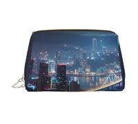 Trousse de maquillage en cuir à motif léopard, grande capacité, sac de rangement de voyage, articles de toilette et trousse de maquillage à double usage, Hong Kong, Taille unique, Cartable