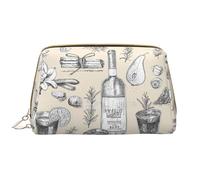 Trousse de maquillage en cuir avec fermeture éclair pour vin et vinification, blanc, Taille unique