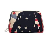 Trousse de maquillage en cuir avec impression du jour commémoratif des soldats militaires américains pour femmes, trousse de toilette de voyage pour articles de toilette