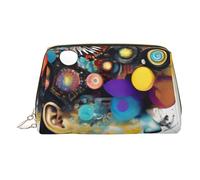 Trousse de maquillage en cuir avec intelligence artificielle pour femme - Trousse de toilette de voyage pour articles de toilette