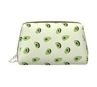 Trousse de maquillage en cuir avec motif guitare artistique, petite trousse de maquillage pour sac à main, pochette cosmétique, pochette de toilette pour femme, avocado, One Size