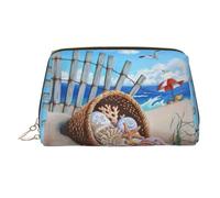 Trousse de maquillage en cuir avec mouette volante - Pochette de voyage - Pochette de toilette