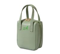 Trousse de maquillage en cuir brodé, cadeau pour petite amie, trousse de maquillage de grande capacité, cadeau de demoiselle d'honneur, organisateur de maquillage, cadeau de fête prénuptiale, vert