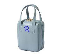 Trousse de maquillage en cuir brodé, cadeau pour petite amie, trousse de maquillage de grande capacité, cadeau de demoiselle d'honneur, organisateur de maquillage, cadeau de mariage, bleu, Moderne