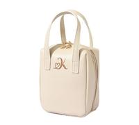 Trousse de maquillage en cuir brodé, cadeau pour petite amie, trousse de maquillage de grande capacité, cadeau de demoiselle d'honneur, organisateur de maquillage, cadeau de mariage, beige, Moderne