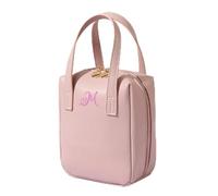 Trousse de maquillage en cuir brodé, cadeau pour petite amie, trousse de maquillage de grande capacité, cadeau de demoiselle d'honneur, organisateur de maquillage, cadeau de mariage, rose, Moderne