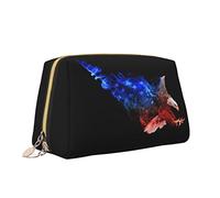 Trousse de Maquillage en Cuir de Voyage élégante pour Femme, la Queue de l'aigle Volant a Une lumière Bleue, Trousse de Maquillage imperméable, Sac à Main, Trousse de Toilette, Pochette avec fermetur
