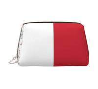 Trousse de maquillage en cuir doré - Motif drapeau de Malte - Petit organisateur avec poignée - Pochette à fermeture éclair, doré, Taille unique