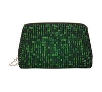 Trousse de maquillage en cuir doré - Trousse de maquillage de voyage avec poignée et pochette à fermeture éclair pour femme - Imprimé Hacker era, doré, Taille unique