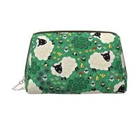Trousse de maquillage en cuir doré - Trousse de maquillage de voyage mignonne avec poignée et pochette à fermeture éclair, doré, Taille unique