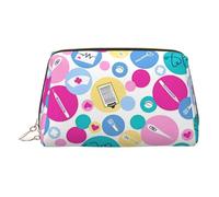 Trousse de maquillage en cuir doré - Trousse de maquillage de voyage mignonne pour infirmière pour femme, petit organisateur avec poignée, pochette à fermeture éclair, doré, Taille unique