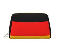 Trousse de maquillage en cuir imprimé drapeau de l'Allemagne de haute qualité pour la maison et les voyages, blanc, Taille unique
