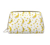 Trousse de maquillage en cuir, jolie trousse à cosmétiques banane douce, trousse de toilette de voyage pour femme, trousse de maquillage, organisateur de trousse de maquillage de grande capacité, joli