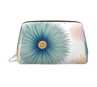 Trousse de maquillage en cuir motif hibou bleu, grande capacité, sac de rangement de voyage, articles de toilette et trousse de maquillage à double usage, Dahlia Flower_proc, Taille unique, Cartable