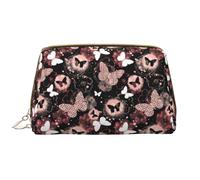 Trousse de maquillage en cuir, papillons, 1 trousse de toilette de voyage pour femme, trousse de maquillage, trousse de maquillage de grande capacité, jolie trousse de maquillage