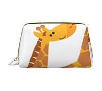 Trousse de Maquillage en Cuir Portable Minimaliste et élégante, Trousse à cosmétiques imprimée Girafe pour Filles et Femmes - Petite Taille