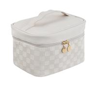 Trousse de Maquillage en Cuir PU, Sac à Cosmétiques, Trousse de Toilette Voyage Imperméable, Makeup Bag avec Poignée Grande Capacité pour Femmes Fille