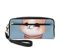 Trousse de maquillage en cuir synthétique avec impression d'images de dinosaures de dessin animé pour voyage, salle de bain, cosmétiques, Chat de dessin animé., One Size, Organiseur de sac