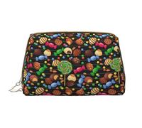 Trousse de maquillage en cuir, trousse de maquillage à imprimé haricots au chocolat, trousse de toilette de voyage pour femme, trousse de maquillage, organisateur de trousse de maquillage de grande