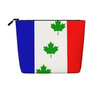 Trousse de maquillage en faux lin avec drapeau de Saint-Éphrem-de-Beauce - Légère