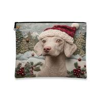 Trousse de maquillage en forme d'animal de Noël, pochette de maquillage fantaisie pour femme, organiseur portable en toile avec fermeture éclair, trousse de toilette festive d'hiver, 17,8 x 22,9 cm