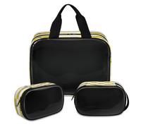 Trousse de maquillage en forme d'animal mignon zèbre pour homme et femme, trousse de toilette translucide, trousse de douche, 3 pièces, articles de toilette de voyage, organisateur de cosmétiques,