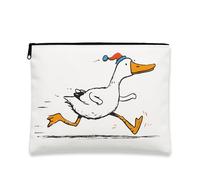 Trousse de maquillage en forme de canard - Trousse de maquillage fantaisie pour femme - Portable - Fermeture éclair - Trousse de toilette pour les vacances, blanc, 7x9 Inch, Canard