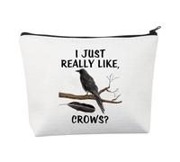 Trousse de maquillage en forme de corbeau avec fermeture éclair « I Just Really Like Crows Ok Bird Watching », Trousse de maquillage pour chien, Mode