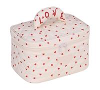 Trousse de maquillage en forme de cœur - Trousse de toilette matelassée de grande capacité pour femme - Grande capacité, Rouge, Beauté de masse