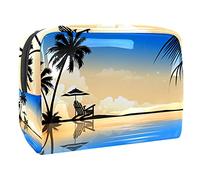 Trousse de maquillage en forme de palmier d'été avec fermeture éclair pour adolescentes, filles et femmes, Multicolore 10., 18.5x7.5x13cm/7.3x3x5.1in, Trousse de beauté