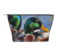 Trousse de maquillage en forme de trapèze avec rembourrage en mousse pour salle de sport, bureau et week-end, Canard colvert 1, Taille unique, Trousse de maquillage