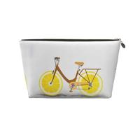 Trousse de maquillage en forme de vélo avec imprimé roue de citron pour sac à main, organiseur de maquillage pour sac à main, pochette de beauté étanche pour femmes et filles, doré, Taille unique