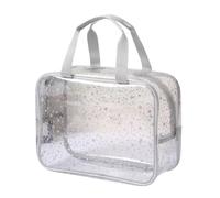Trousse de Maquillage en Forme d'étoile à Coque Rigide Transparente - Pochette cosmétique de Voyage étanche en PVC avec Fermeture éclair, Grand fourre-Tout Durable for Femme(Blanc)