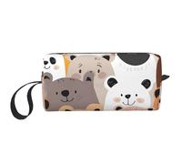 Trousse de maquillage en forme d'ours mignon - Résistante à l'eau - Organiseur de toilette de voyage pour femmes et hommes - Pochette de rangement cosmétique avec fermeture éclair - Petit sac à outils