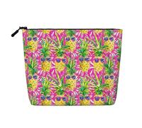 Trousse de Maquillage en Imitation Chanvre, Motif Ananas, idéale pour Les Voyages. Écologique et résistante, avec Fermeture éclair, 24 x 17 cm.